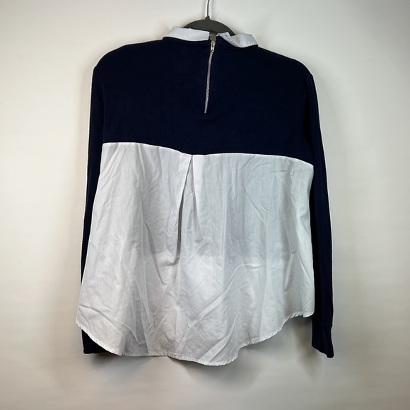 French Connection Women's Navy & White Fresh Jersey Classic Jumper Top Size M - Picture 5 of 6